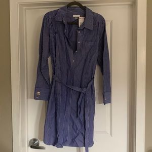 Calvin Klein-Blue Pinstripe Dress